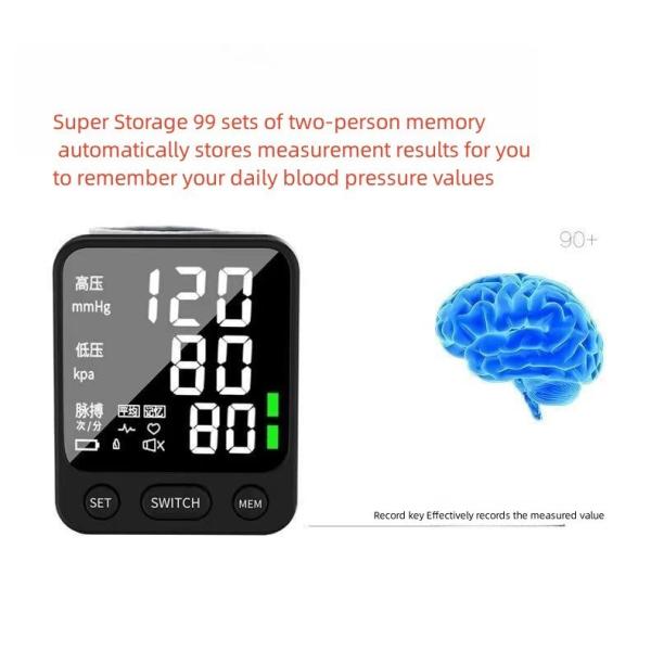 Plastic Electric Wrist Type Electronic Sphygmomanometer Digital Blood Pressure Monitor