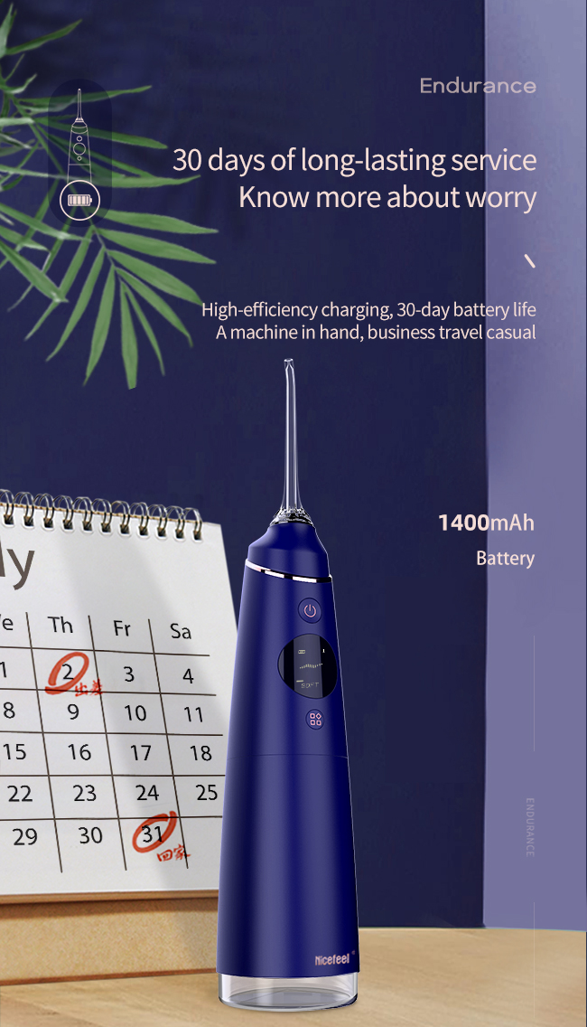 Вода Flosser Nicefeel дисплея батареи OLED бесшнуровая режимы цистерны с водой DIY 300 ML 14 режима в итоге