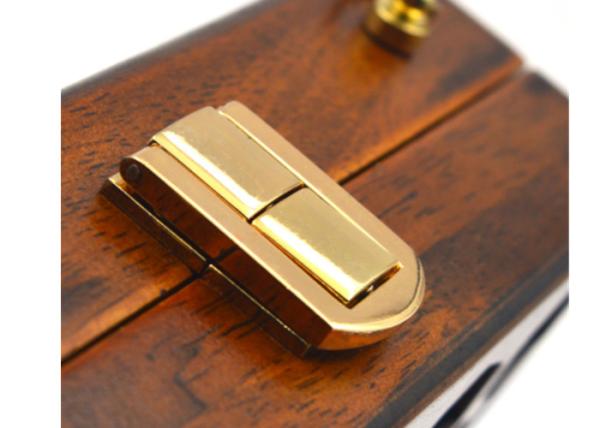 Fashionable Hollowed Wood Evening Clutch Bags For Lady With Foil Gold Sheet