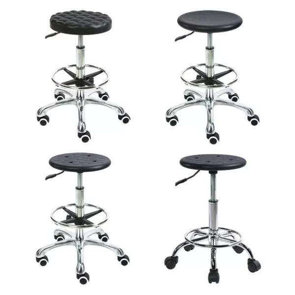 Industrial PU Leather Anti Static Lab Chair Stainless Steel ESD Task Chair