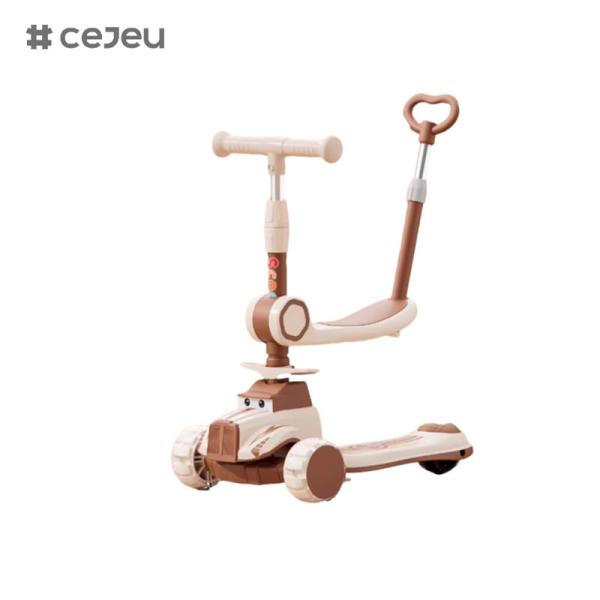 CJ-BDX-1588,With pushbar and seat,can be folded with a button with a cool light mute wheel