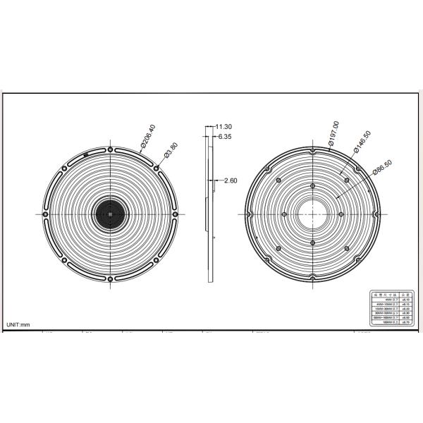 φ206mm Высокая мощность 60 градусов светодиодные заменяющие линзы для НЛО Highbay огни