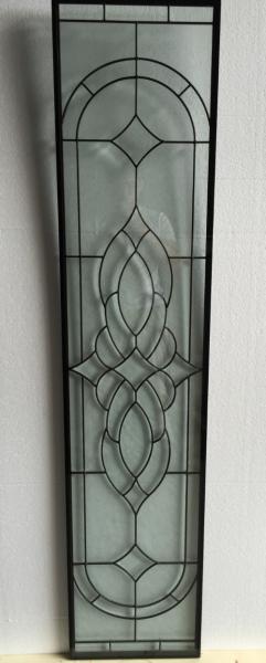 Golden Sidelight Decorative Door Leaded Glass Grey Caming For Entrance Doors