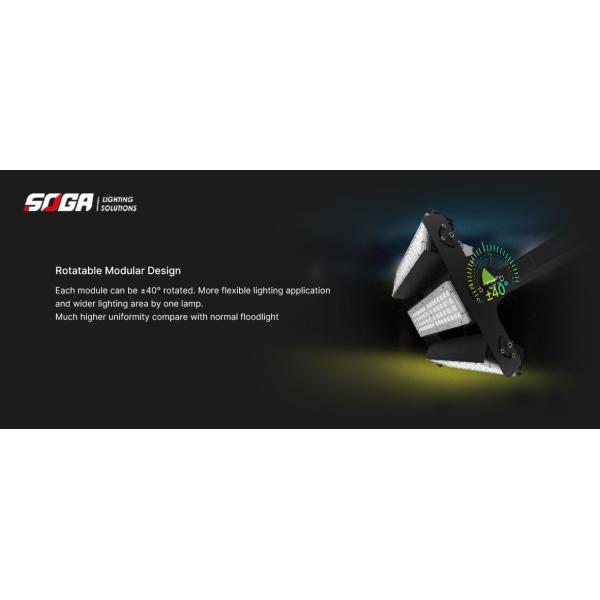 Le stade extérieur du noir 100W LED allume le logement en aluminium IK08 rotatif