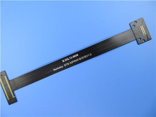 Dual Layer Flexible PCBs Built On Polyimide with Black Solder Mask and Stainless Steel as Stiffener for Tablet Computer