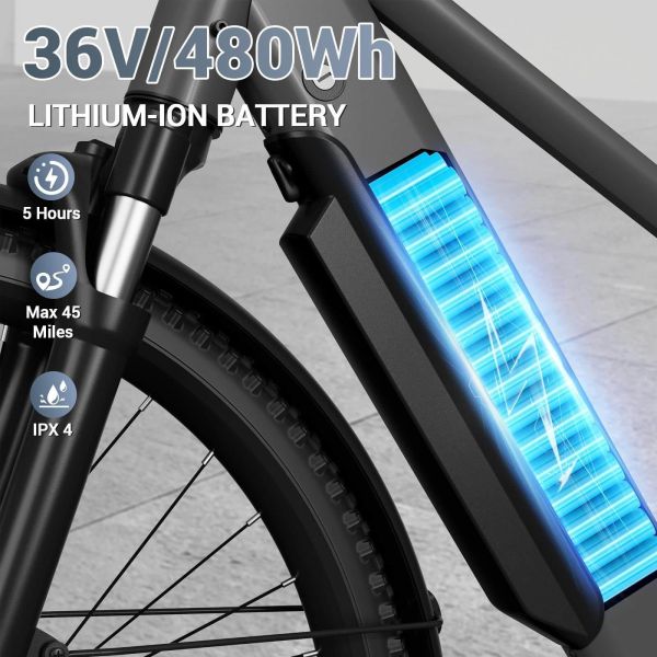 EU Stock Smart Sensor 48v 7 Speed Commuter E-Bike 48v Brushless Motor City Electric Bicycle for Adults From China