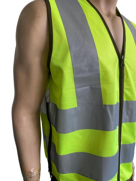 Yellow Safety Vest With High Visibility Reflective Strips Tactical Vest