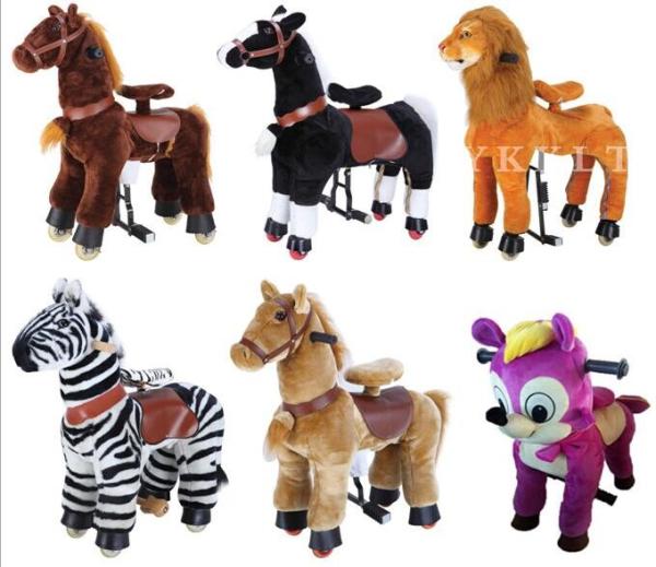 Lovely Amusement Park Equipment Mechanical Pony Kid Ridding On Walking Animal