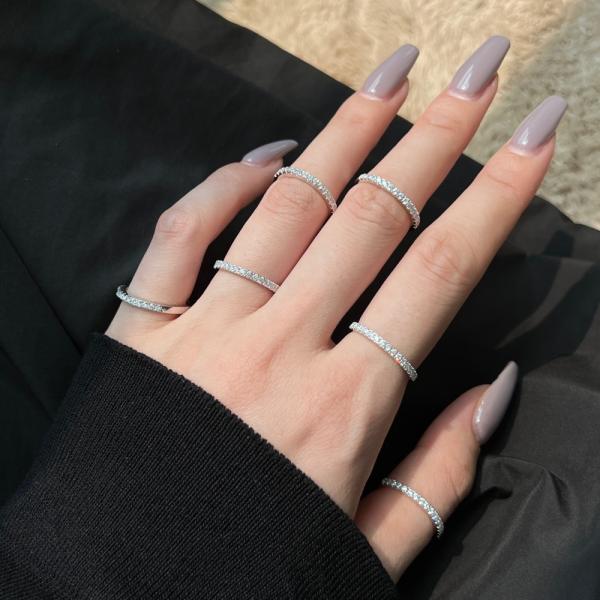 12# 13# 14# Bagues en acier inoxydable or Argent de luxe Moissanite