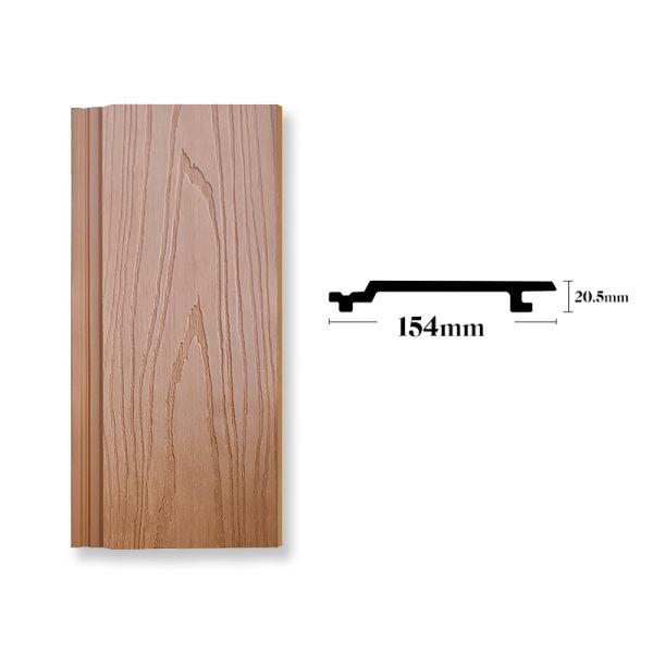 Wood Plastic Composite Wall Panel Waterproof UV-Stabilized WPC Cladding Terrace Backyard