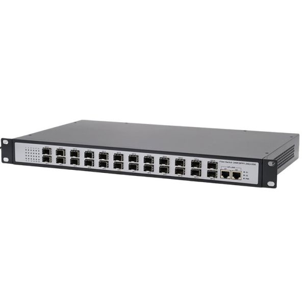 Full Gigabit Fiber Switch 24 Gigabit SFP Slot 2 RJ45 Ethernet Copper Rack Mount