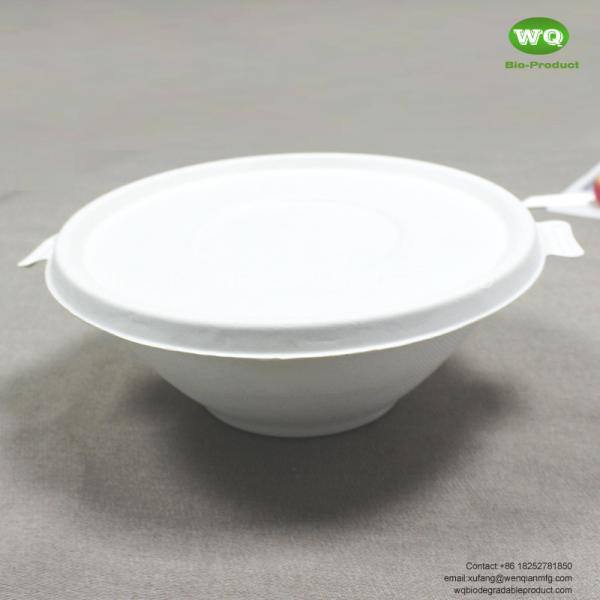 100% Eco-friendly Bleached Sugarcane Bowl With Lid - Sustainable, Leak Proof,water and Oil resistant Soup Bowl with Lid