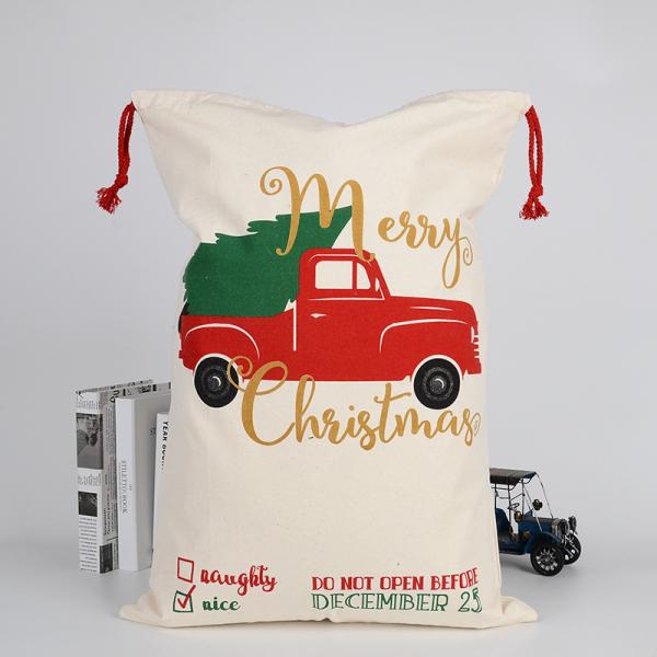 2023 Drawstring 50x70 Soft Kids Red Santa Sack with Rope All Seasons OEM/ODM Accepable