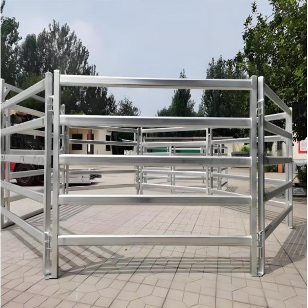 5 Rails Galvanized Oval Tube Metal Cattle Sheep Fence Panel 