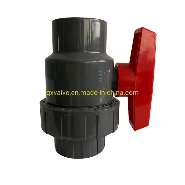 Irrigation UPVC Single Union Fixed Ball Valve Pn10 Pn16 Channel Straight Through Type