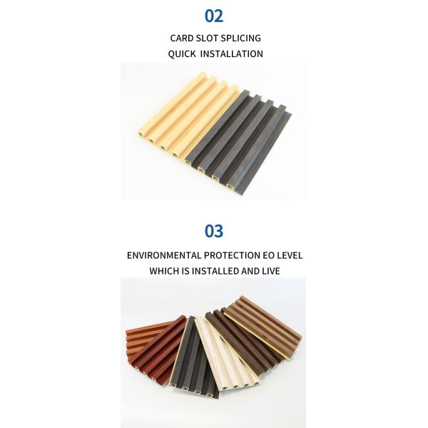 Preço de fábrica Interiores Impermeável Impermeável Madeira Composite Parede Louvers Exterior WPC painéis de parede decorativos