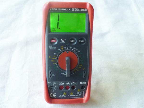 Green Backlight Mechanical Protection DMM Digital Multimeter With 20kHz Frequency Large LCD