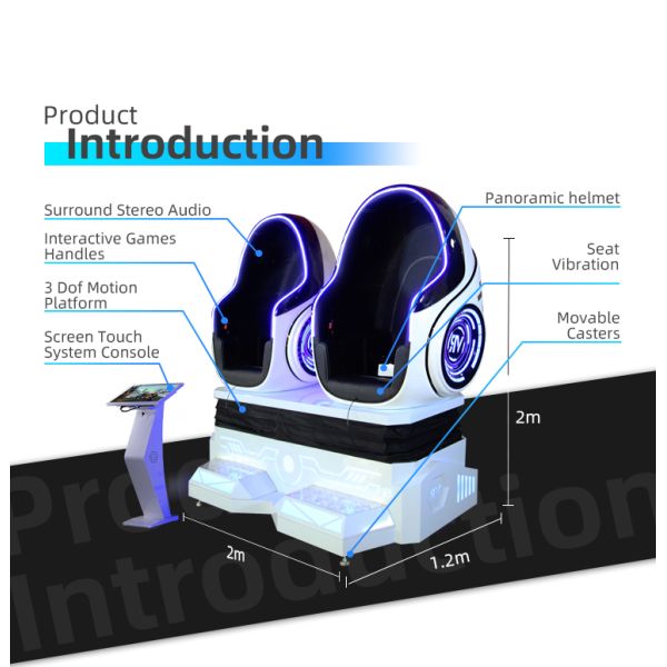 9D Virtual Egg Chair Simulator 360° Interactive Gaming Device Two-Person VR Gaming Equipment
