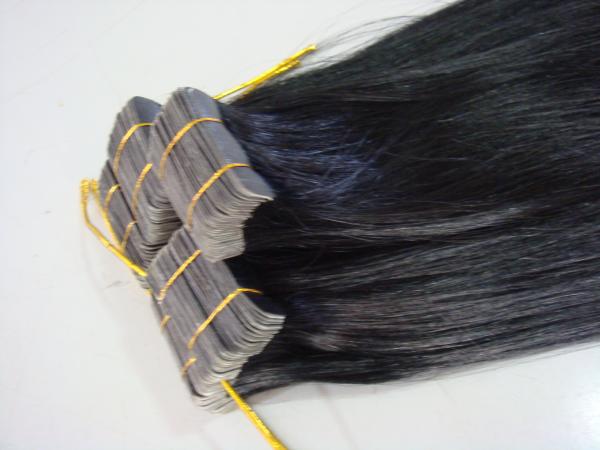 12 pièces d' extensions de cheveux noirs 100G 14 pouces de ruban adhésif dans les extensions de cheveux