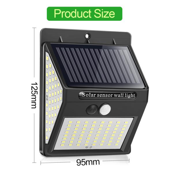 144pcs SMD2835 3.7V 800mAh Solar Motion Sensor Wall Light For Yard Aisle