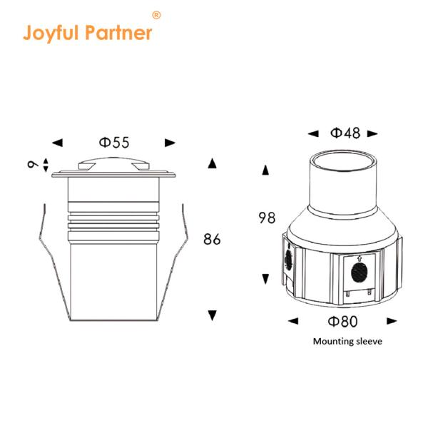 SS316  Waterproof One Two Four Side View 3W LED Single Color Landscape Inground Light With CE ROHS Certification