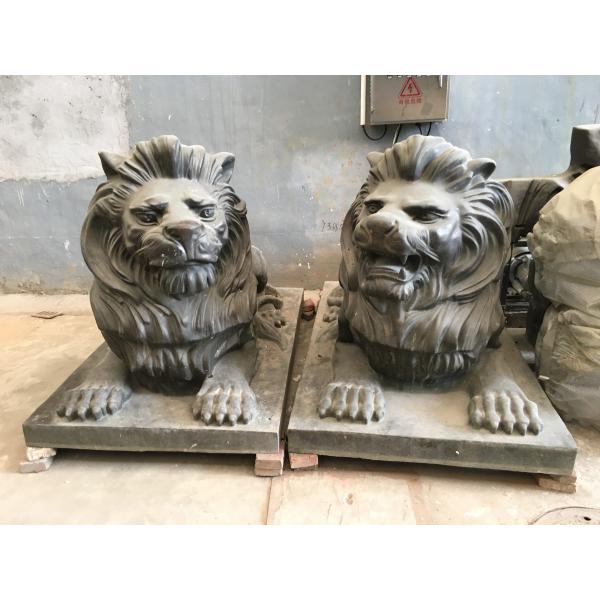 Cast Metal Animal Sculptures Doorways Large Bronze Lion Statue