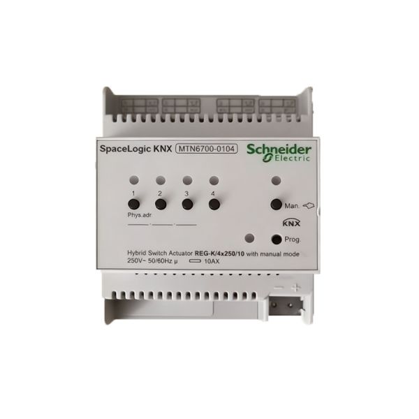 MTN6700-0104 Schneider KNX 4 Channel 10A Hybrid Switch Actuator with Manual Mode