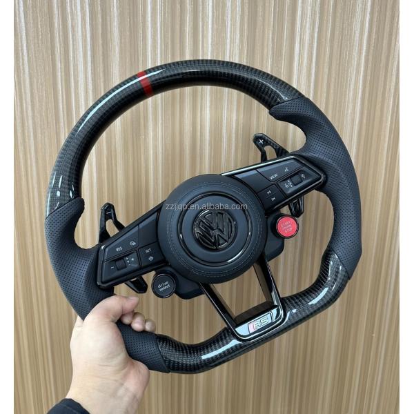 Volkswagen R8/RS/GTI/Golf R Multi-Function Steering Wheel 55cm Diameter Red Stitch Color