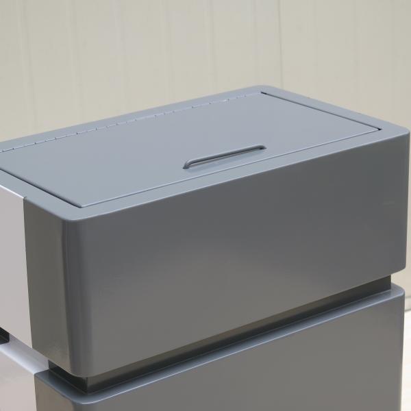 2020 New Design Outdoor Galvanized Steel Rectangular Trash Can Powder Coated Waste Bin