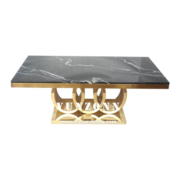 Customized Size Circles Base Luxury Silver or Golden Natural Stone Top Side Table Salon Centro Metal Coffee Center Table