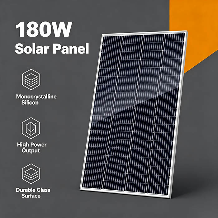 Low‑Temperature‑Loss 180‑190W Mono PV Solar Panel For Camper Van & Caravan Power Kit