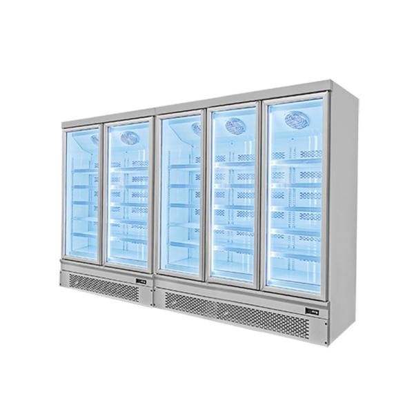 Espaço de poupança de vitrine porta de vidro congelador para o mercado comercial de alimentos congelados