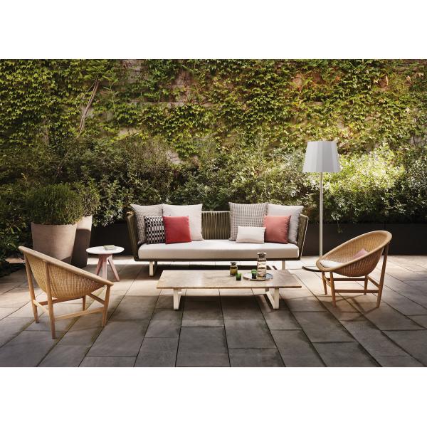 Garden Aluminum Frame Belt 200*70*73 Rope Patio Furniture 3 Seater Garden Rattan Sofa