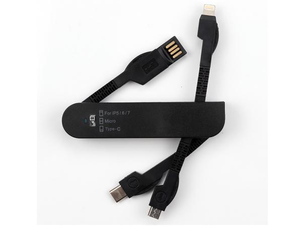 Swiss Army Knife 3in1 USB Charge Cable All In One USB Data Cable for Samsung iPhone