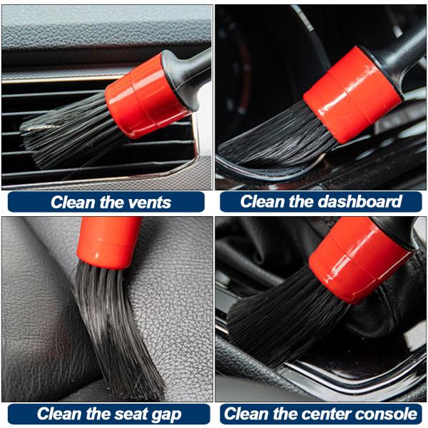 15cm Extension 5Pcs Car Cleaning Brush Kit Detailing Washing