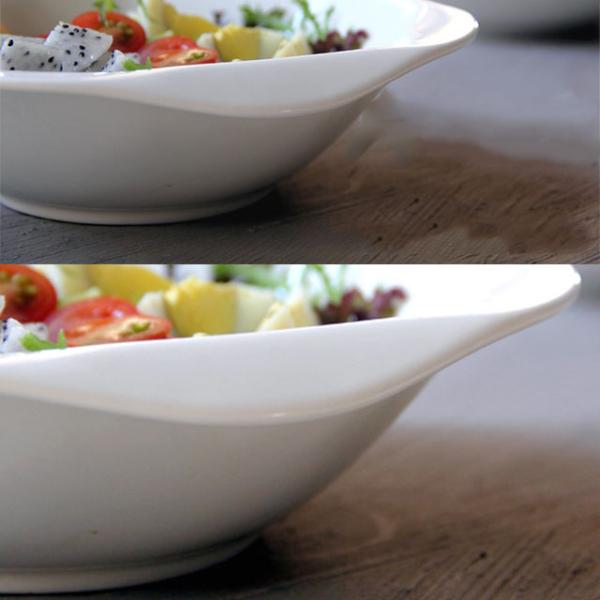 Hotels Minimalist Porcelain Wide Rim Pasta Bowl Heat Resistance ODM