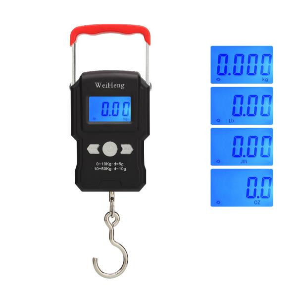 ABS plastique acier inoxydable 10 G précision LCD noir 50 kg Balance électronique de poids portable Balance numérique de bagages WH-A23