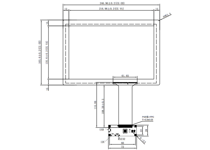 1280x800 LVDS экран касания TFT 10,1 дюймов емкостный LCD 10 пунктов