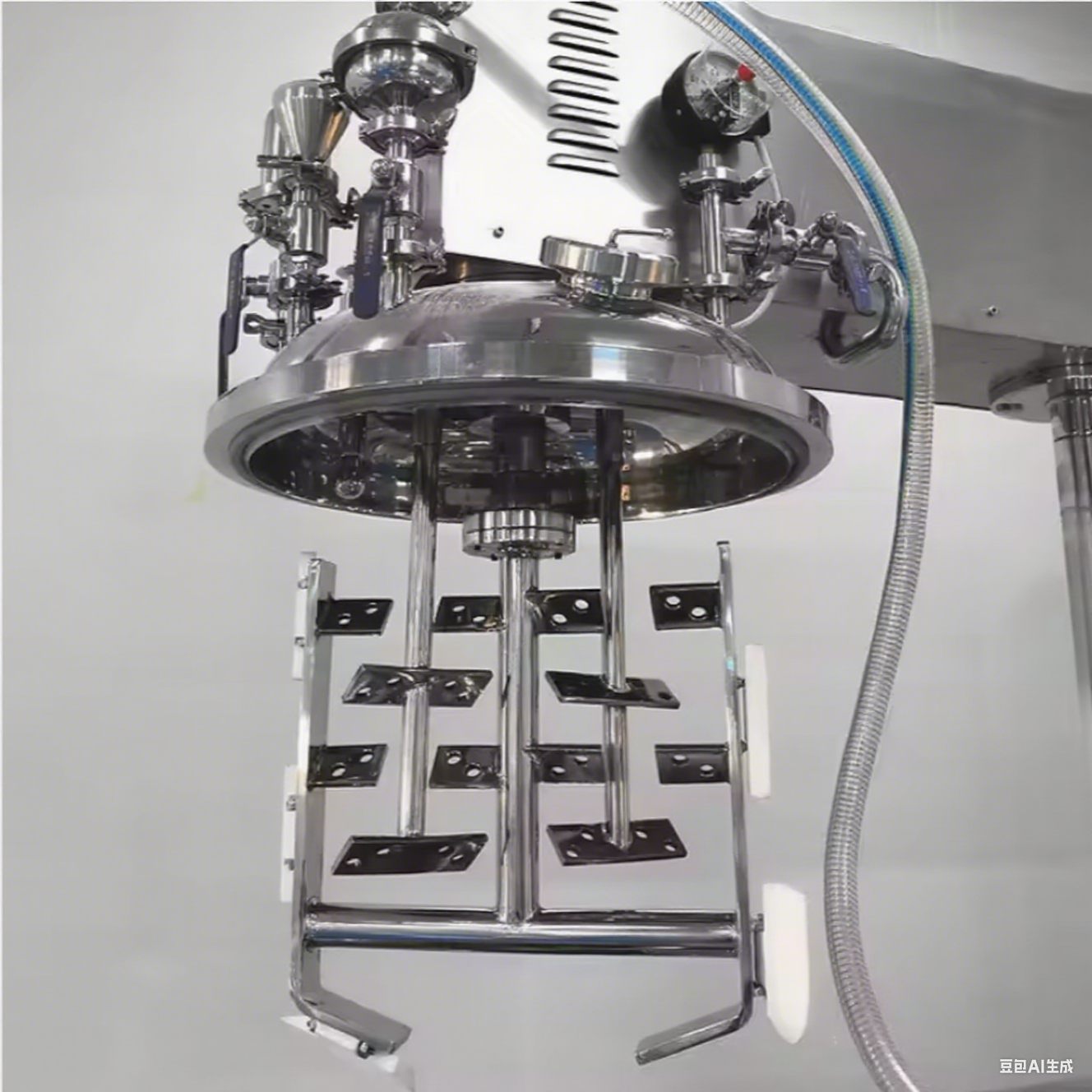 100L Stainless Steel Hydraulic Lifting Vacuum Cosmetic Emulsifying Machine