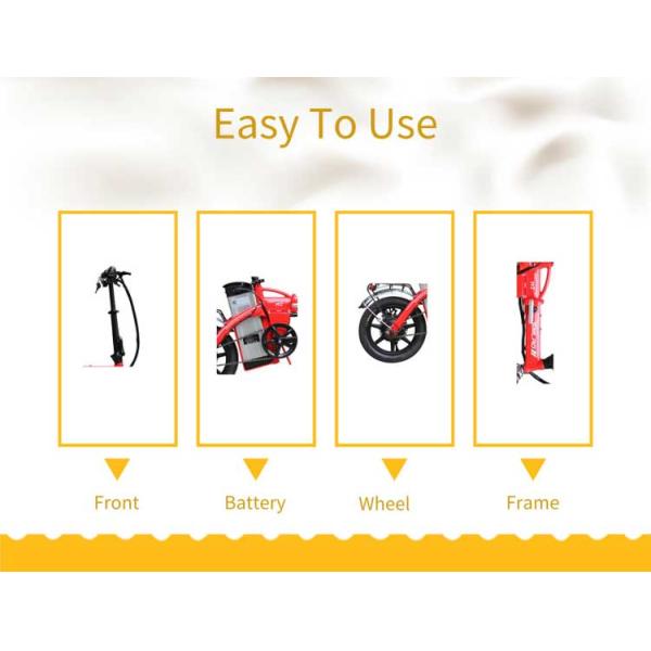 Portable Concise Mini 14 Inch Electric Bike Wear Resistant Plastic Pedal