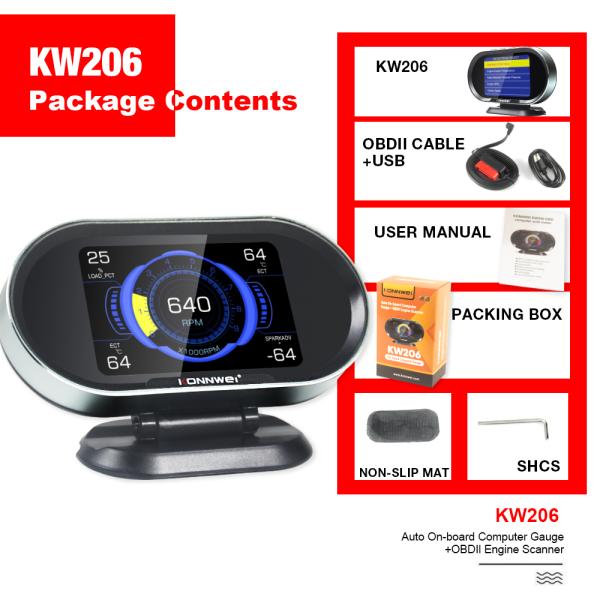 головы датчика Konnwei Kw260 16pin OBD2 экрана 3.5inch вверх по дисплею для автомобиля 12V