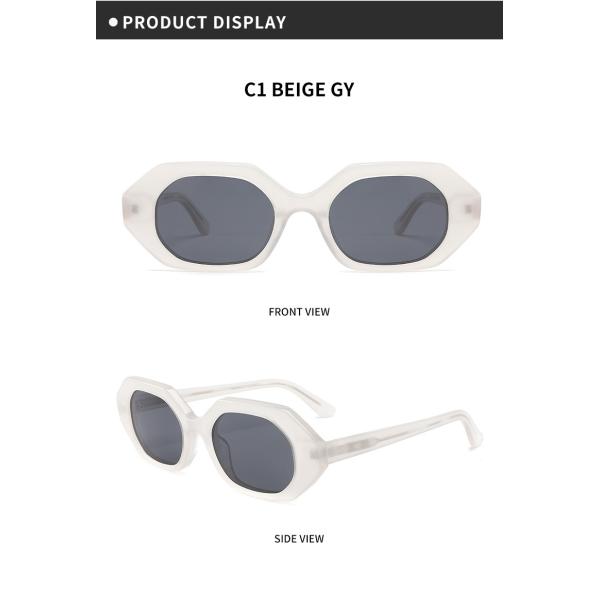 Мода полигонального объектива солнечных очков ацетата рамки круглого овального геометрическая