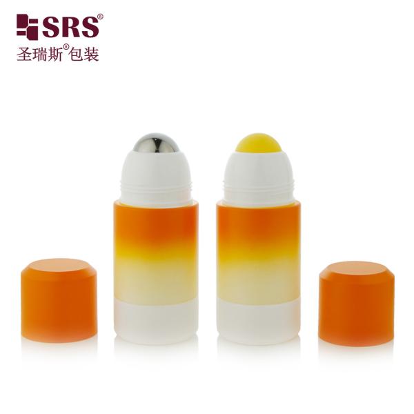 75ML RPPE P Custom Gradient Orange Matte Mould Empty Roll On Bottle for Aesthetic Muscle Soothing Gel Application