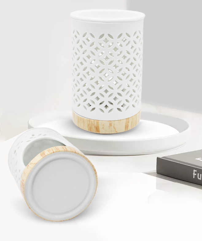 Wholesale White Pottery Candle Holder Wax Melt Burners Customized Candle Holder Lovely Ceramic Candle Holder