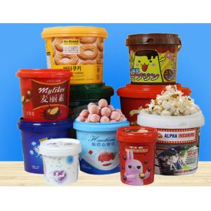 Stackable Plastic Food Storage Pail with Lid and Handle