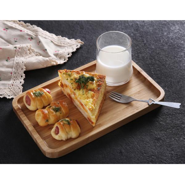 Customized Natural Solid Wood Bamboo Food Cutlery Tray in Different Sizes and Shapes