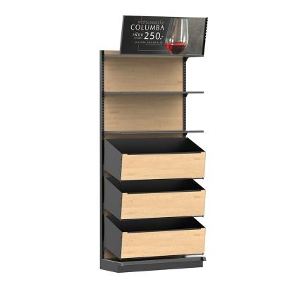 Red Wine Bottle Wooden Display Stands 2000mm Wooden Wine Shelf For Liquor