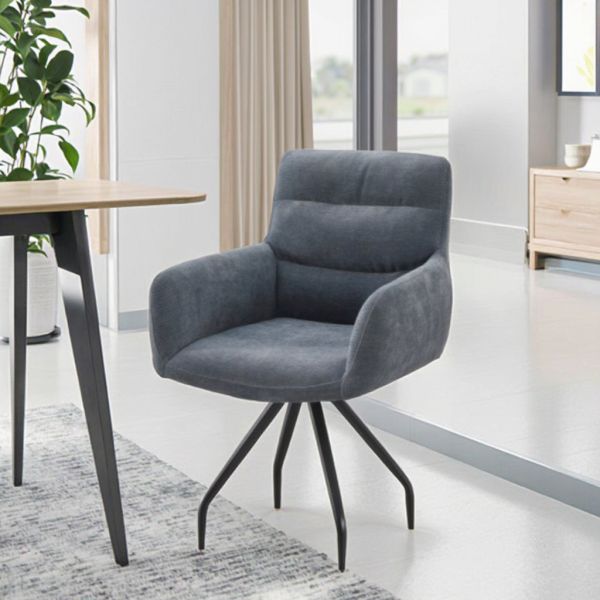 Modern Fabric Dining Chairs with Sponge Cushion Armrest Simple Design Upholstered Armchair for Home Furniture Restaurant Use