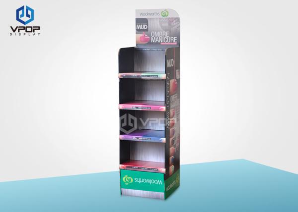 Nail Polish Cardboard Display Shelves , 4 Color Printing POS Display Stands