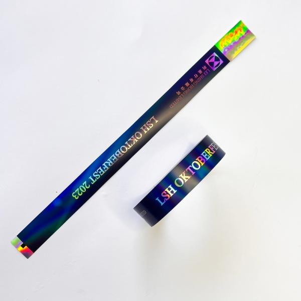 Pulseira de evento personalizada Para crianças adultas Pulseira brilhante Rainbow Laser Glitter Actividade de festa Pulseira de evento